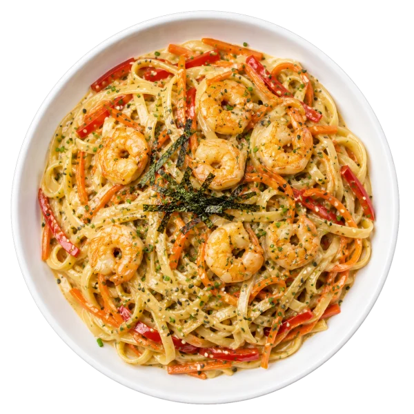 Pasta Oriental con Camarones
